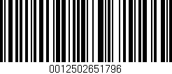 Código de barras (EAN, GTIN, SKU, ISBN): '0012502651796'