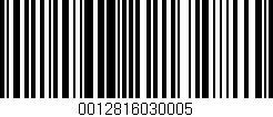 Código de barras (EAN, GTIN, SKU, ISBN): '0012816030005'