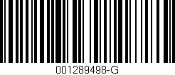 Código de barras (EAN, GTIN, SKU, ISBN): '001289498-G'