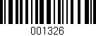 Código de barras (EAN, GTIN, SKU, ISBN): '001326'