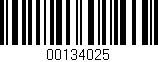 Código de barras (EAN, GTIN, SKU, ISBN): '00134025'