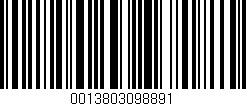 Código de barras (EAN, GTIN, SKU, ISBN): '0013803098891'