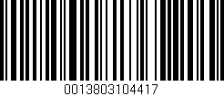 Código de barras (EAN, GTIN, SKU, ISBN): '0013803104417'