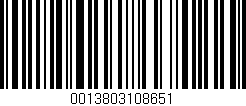 Código de barras (EAN, GTIN, SKU, ISBN): '0013803108651'