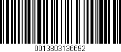 Código de barras (EAN, GTIN, SKU, ISBN): '0013803136692'