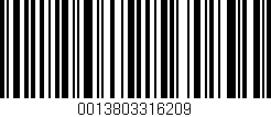 Código de barras (EAN, GTIN, SKU, ISBN): '0013803316209'