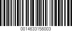 Código de barras (EAN, GTIN, SKU, ISBN): '0014633156003'