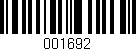 Código de barras (EAN, GTIN, SKU, ISBN): '001692'