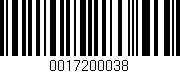 Código de barras (EAN, GTIN, SKU, ISBN): '0017200038'