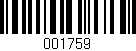 Código de barras (EAN, GTIN, SKU, ISBN): '001759'