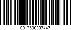 Código de barras (EAN, GTIN, SKU, ISBN): '0017600087447'