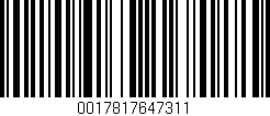 Código de barras (EAN, GTIN, SKU, ISBN): '0017817647311'