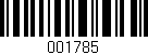 Código de barras (EAN, GTIN, SKU, ISBN): '001785'