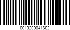 Código de barras (EAN, GTIN, SKU, ISBN): '0018208041602'