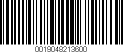 Código de barras (EAN, GTIN, SKU, ISBN): '0019048213600'