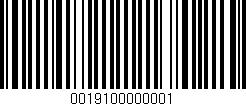 Código de barras (EAN, GTIN, SKU, ISBN): '0019100000001'