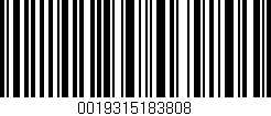 Código de barras (EAN, GTIN, SKU, ISBN): '0019315183808'