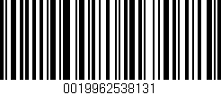 Código de barras (EAN, GTIN, SKU, ISBN): '0019962538131'