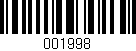 Código de barras (EAN, GTIN, SKU, ISBN): '001998'
