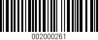 Código de barras (EAN, GTIN, SKU, ISBN): '002000261'
