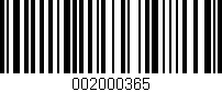 Código de barras (EAN, GTIN, SKU, ISBN): '002000365'