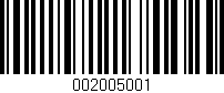 Código de barras (EAN, GTIN, SKU, ISBN): '002005001'