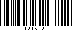 Código de barras (EAN, GTIN, SKU, ISBN): '002005|2233'