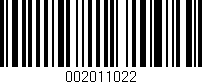 Código de barras (EAN, GTIN, SKU, ISBN): '002011022'