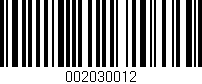 Código de barras (EAN, GTIN, SKU, ISBN): '002030012'