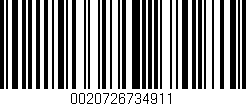 Código de barras (EAN, GTIN, SKU, ISBN): '0020726734911'