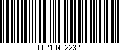 Código de barras (EAN, GTIN, SKU, ISBN): '002104|2232'