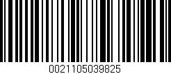 Código de barras (EAN, GTIN, SKU, ISBN): '0021105039825'