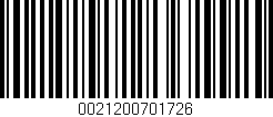 Código de barras (EAN, GTIN, SKU, ISBN): '0021200701726'