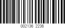 Código de barras (EAN, GTIN, SKU, ISBN): '002136|2236'