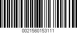 Código de barras (EAN, GTIN, SKU, ISBN): '0021560153111'