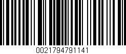 Código de barras (EAN, GTIN, SKU, ISBN): '0021794791141'
