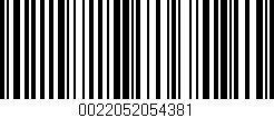Código de barras (EAN, GTIN, SKU, ISBN): '0022052054381'