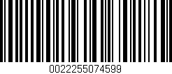 Código de barras (EAN, GTIN, SKU, ISBN): '0022255074599'