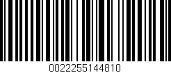 Código de barras (EAN, GTIN, SKU, ISBN): '0022255144810'