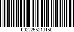 Código de barras (EAN, GTIN, SKU, ISBN): '0022255219150'