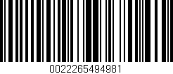 Código de barras (EAN, GTIN, SKU, ISBN): '0022265494981'