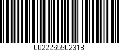 Código de barras (EAN, GTIN, SKU, ISBN): '0022265902318'