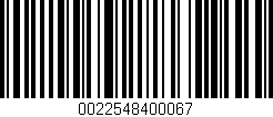 Código de barras (EAN, GTIN, SKU, ISBN): '0022548400067'