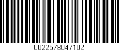 Código de barras (EAN, GTIN, SKU, ISBN): '0022578047102'