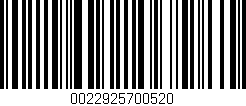 Código de barras (EAN, GTIN, SKU, ISBN): '0022925700520'
