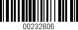 Código de barras (EAN, GTIN, SKU, ISBN): '00232606'