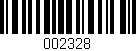 Código de barras (EAN, GTIN, SKU, ISBN): '002328'