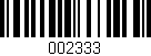 Código de barras (EAN, GTIN, SKU, ISBN): '002333'
