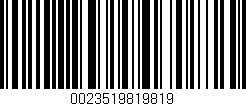 Código de barras (EAN, GTIN, SKU, ISBN): '0023519819819'