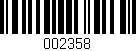 Código de barras (EAN, GTIN, SKU, ISBN): '002358'